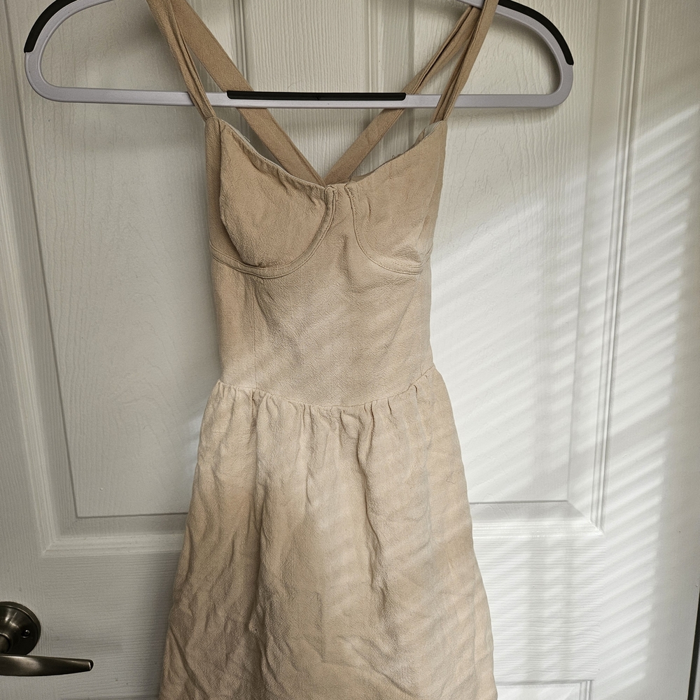 Women’s Strapless Beige Sundress